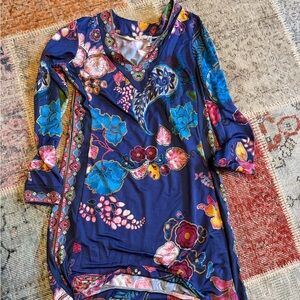 Etro Multicolor Floral Long Sleeve Dress